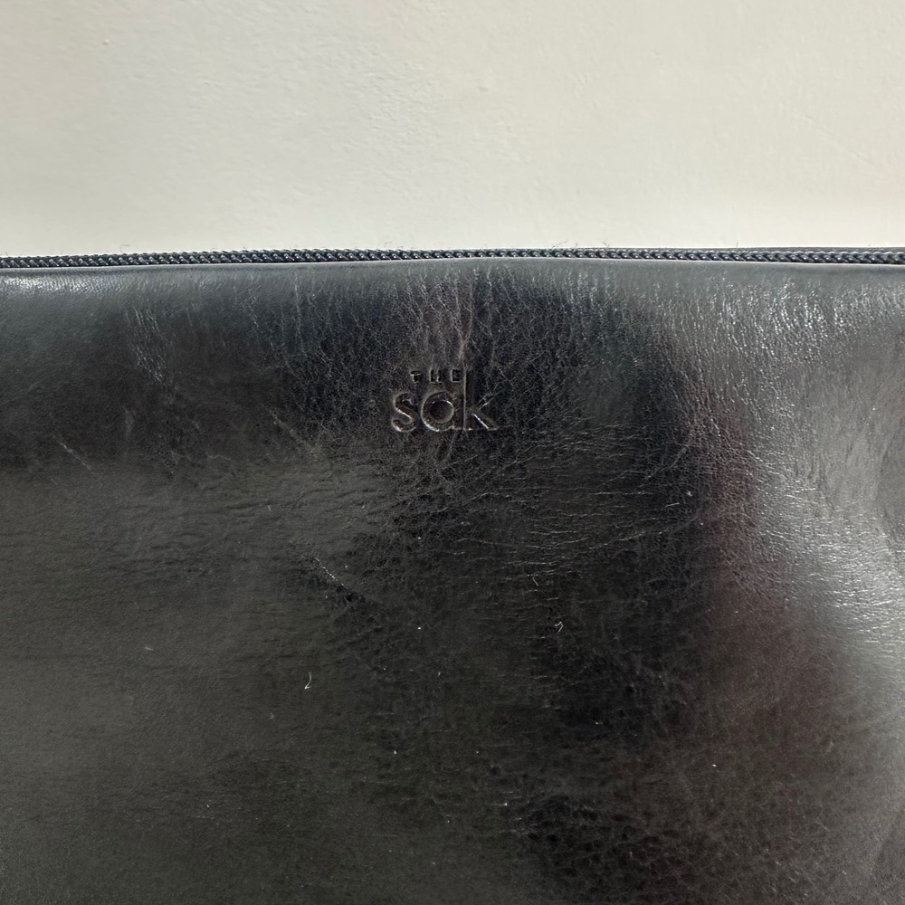 Vintage The Sak Leather Bag Early 1990s  Black  Soft Pebbled Leather Hamdbag 90s - Picture 12 of 15